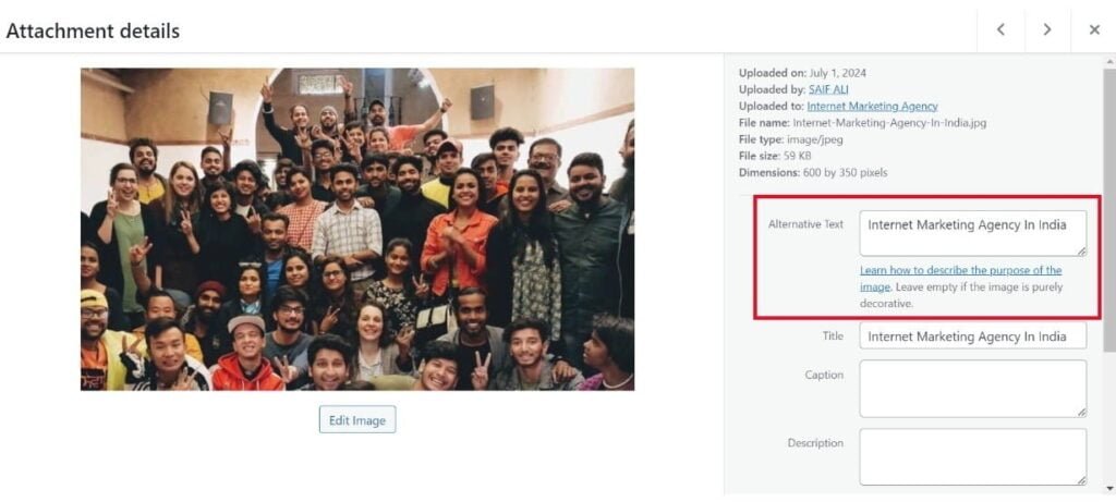 SEO Techniques how to add alt text to an image in WordPress