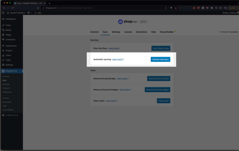 Shop WP automatic syncing option to synchronize
